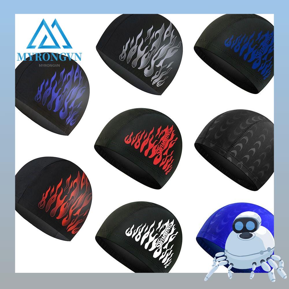Myrongvn Mũ Bơi Nylon Co Giãn Xếp Ly Free size Cho Nam Và Nữ