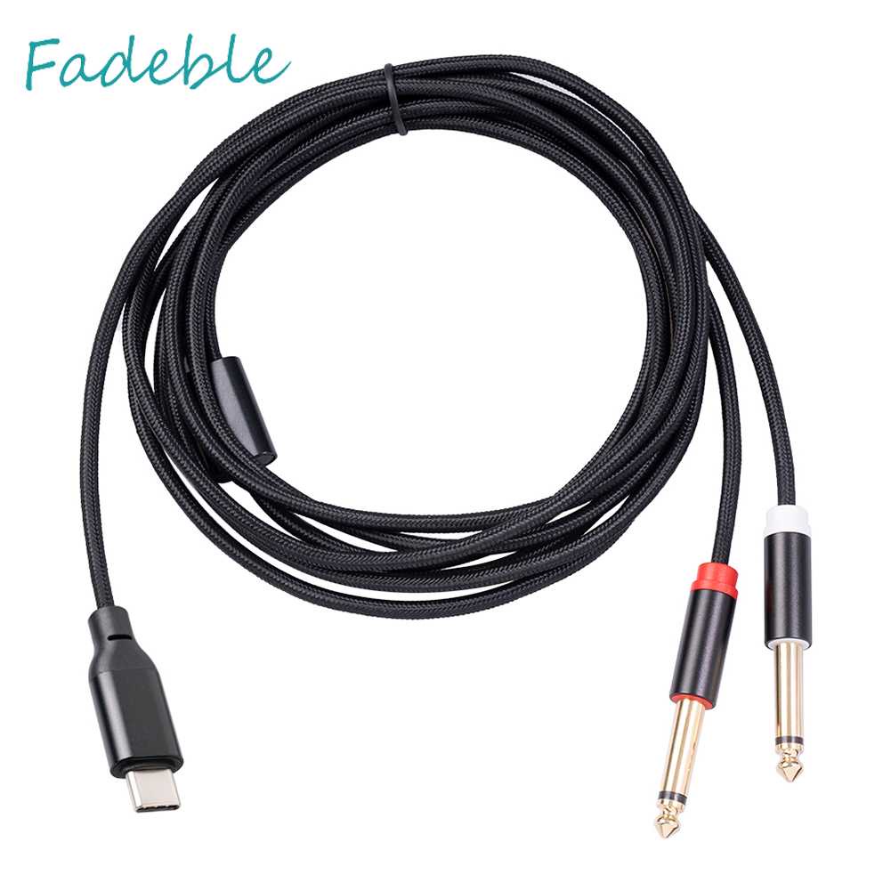 Cáp Chuyển Đổi Âm Thanh Loại C Sang Hai Đầu 6.35 Cho Máy Tính