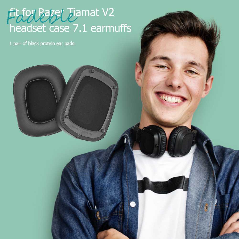 2 Mút Đệm Tai Nghe Bằng Da Thay Thế Cho Razer Tiamat 7.1 V2