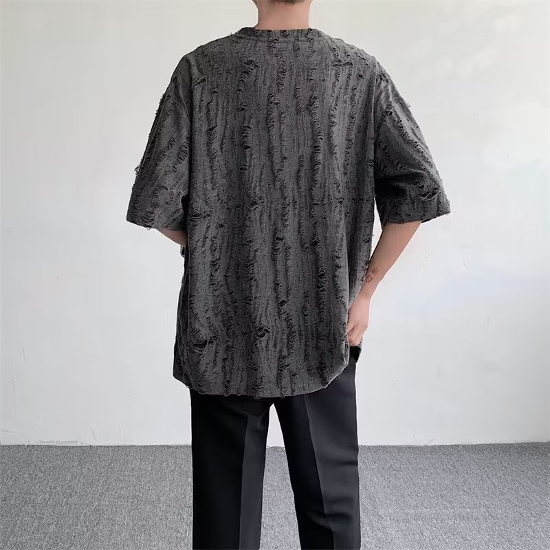 Áo Thun Tay Ngắn Màu Cà Phê Phong Cách Đường Phố Âu Mỹ Thời Trang Mùa Hè Cho Nam