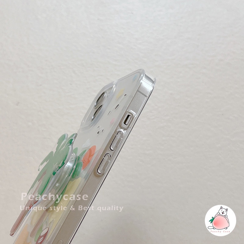 Ốp Điện Thoại PC Cứng Chống Sốc Có Giá Đỡ Hình Cây Dừa Cho iPhone 14 13 12 Pro Max 11 14pro