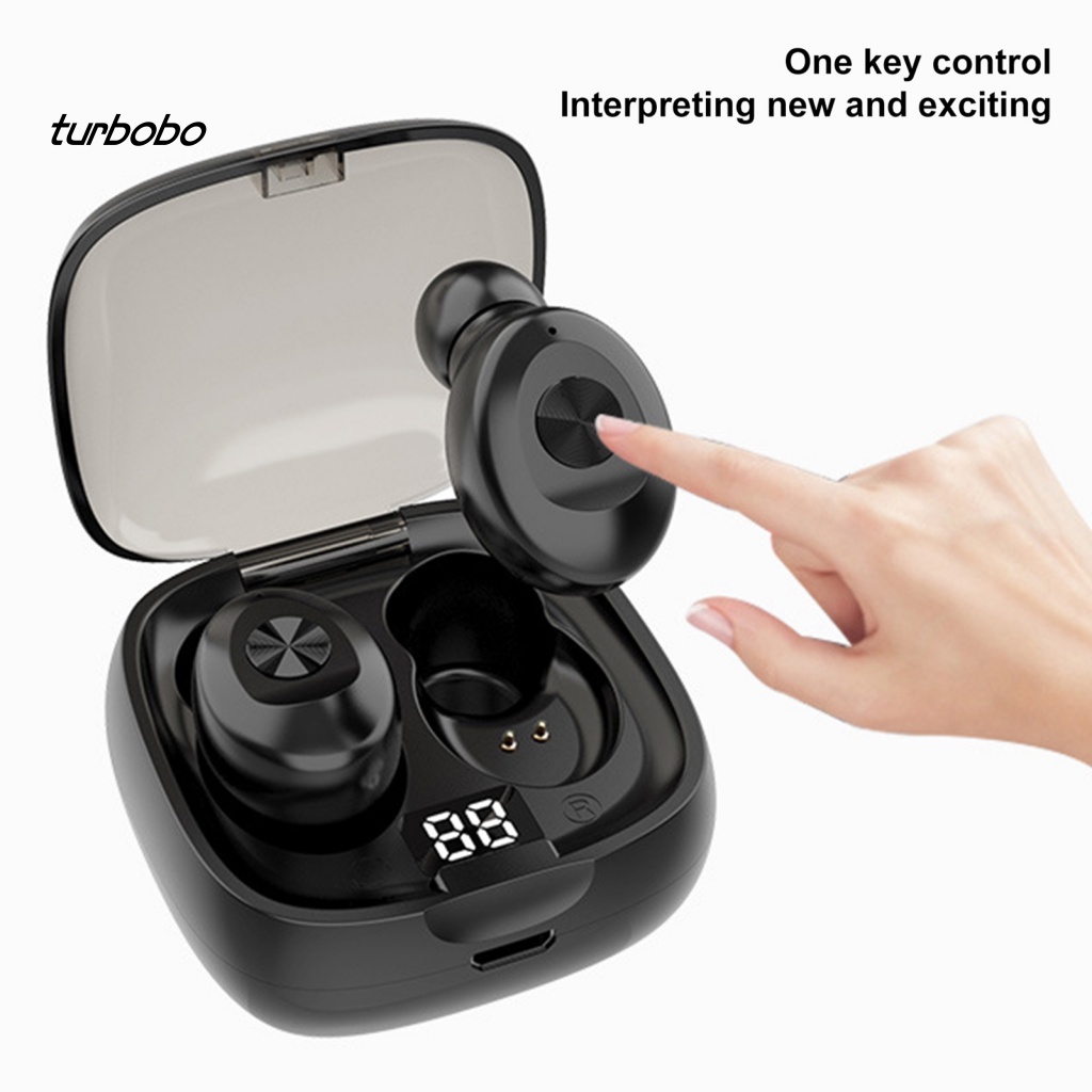 1 Set Tai Nghe Nhét Tai Không Dây Bluetooth Tiết Kiệm Năng Lượng Hiển Thị LED Kỹ Thuật Số ABS