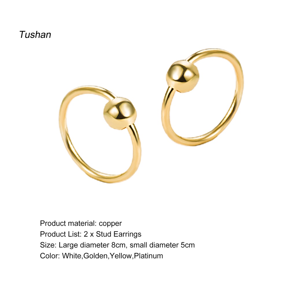 Set 2 Khuyên Tai Tròn Rỗng Thời Trang Nữ