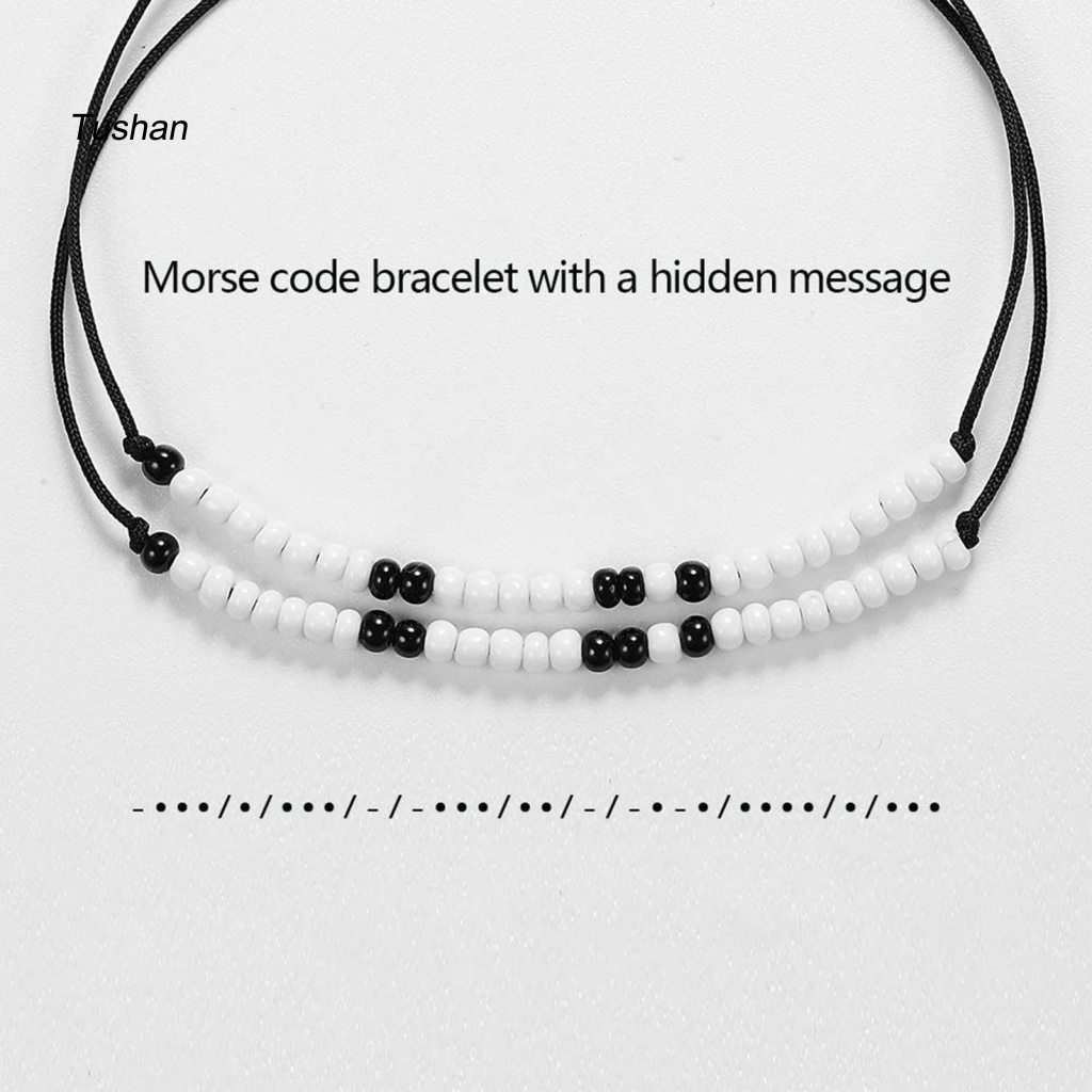 Set 2 Vòng Tay Bện Dây Đính Hạt Chữ I Love You Cho Cặp Đôi