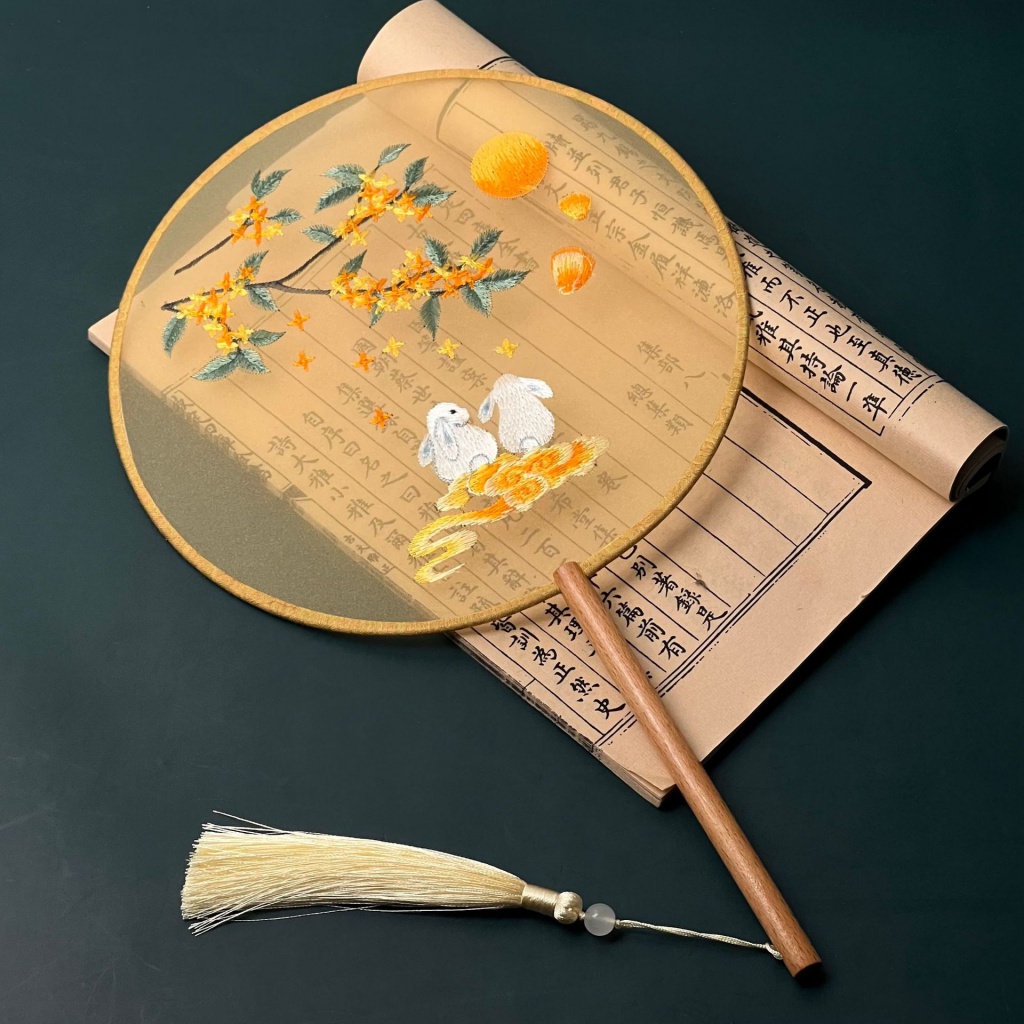 Dmo-Quạt Cầm Tay Làm Thủ Công Phong Cách vintage