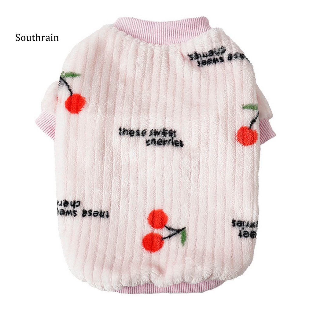 Áo Sweater Chui Đầu Giữ Ấm In Họa Tiết Hoạt Hình Gấu Trúc Cherry Thân Thiện Với Da Mùa Thu Cho Cún Cưng