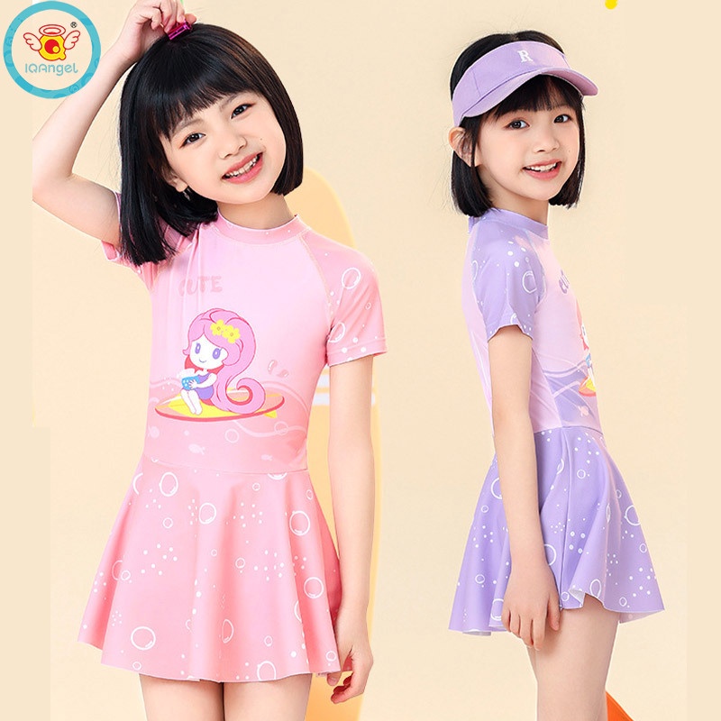 Bộ Đồ Bơi Liền Thân Họa Tiết Hoạt Hình Dễ Thương Cho Bé Gái 2-14 Tuổi