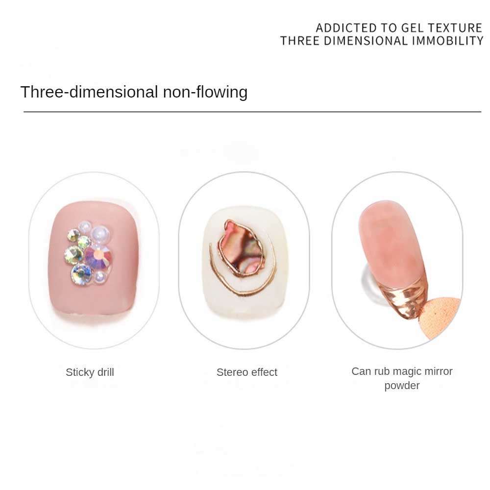 Chất kết dính đúc khuôn bán rắn trong suốt Gel nghệ thuật làm móng tay Magic Mirror Powder UV Model Gel ManicureXEIJAYI Đóng hộp bán rắn Magic Mirror Powder Moulding Dính đa chức năng