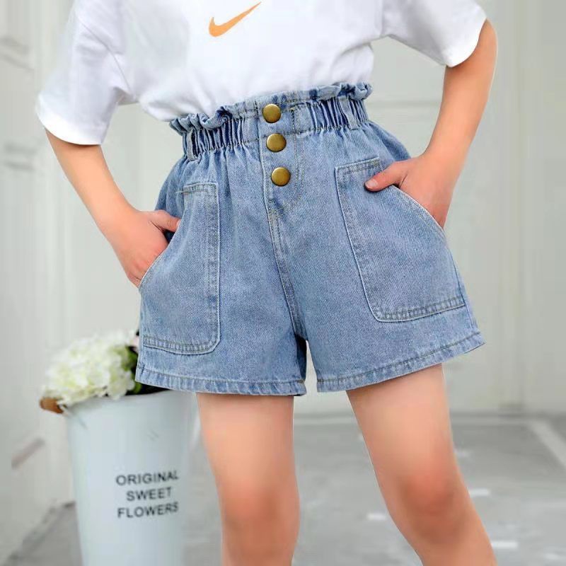 Quần Short Denim Mỏng Mùa Hè 2022 Dáng Rộng Phong Cách Mới Dễ Phối Đồ Cho Nữ