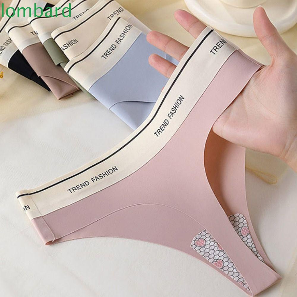 Quần Lót Cotton Lụa Lưng Thấp In Chữ Thời Trang Cho Nữ