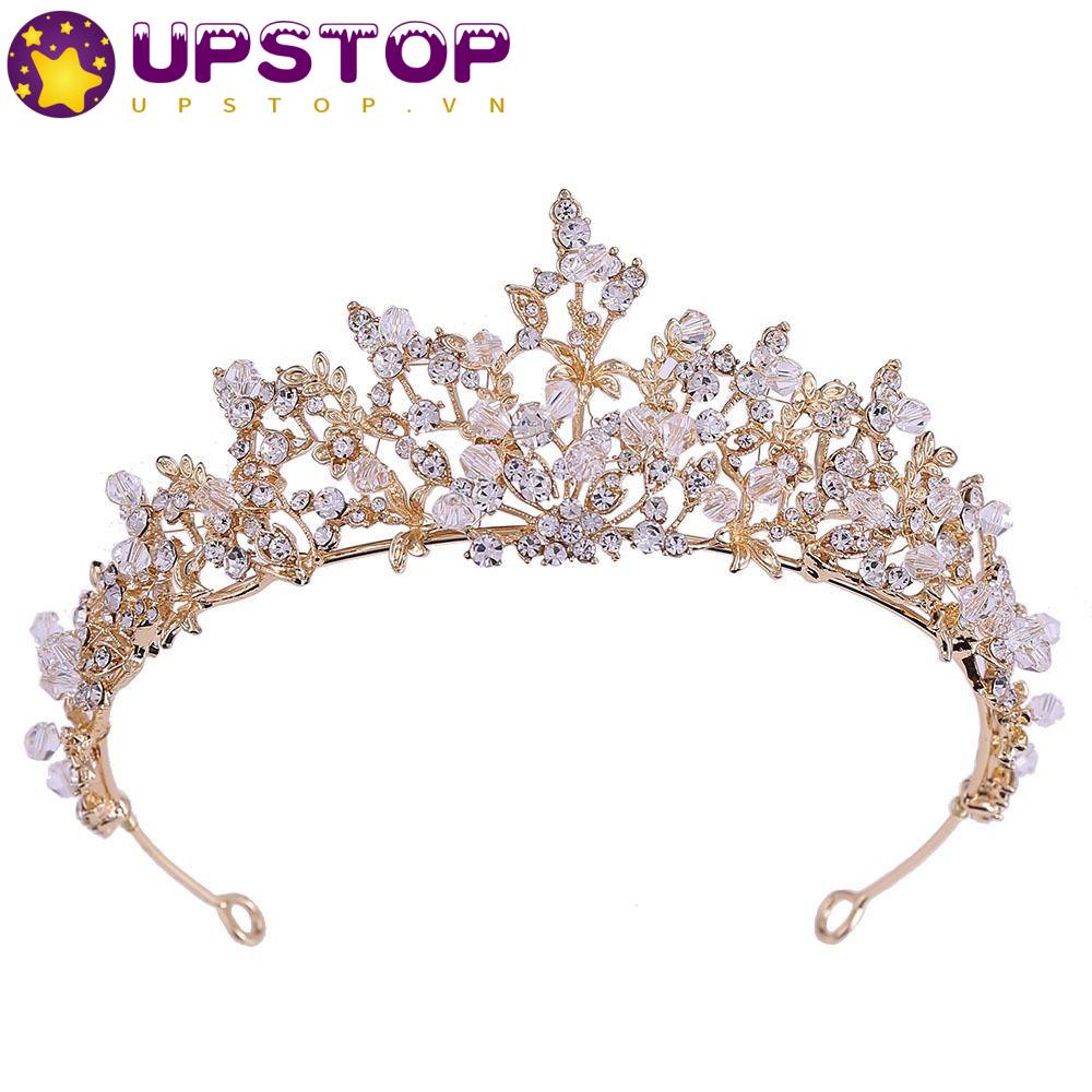 Vương Miện Cài Tóc Đính Đá Lấp Lánh Cho Cô Dâu