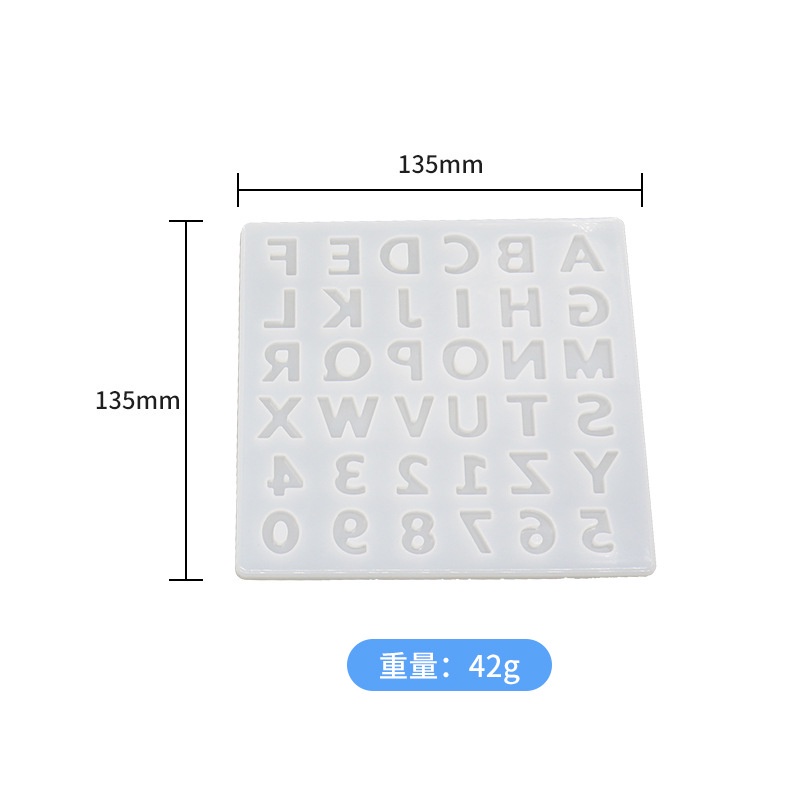 Khuôn Silicone Làm Móc Khóa Nhựa Resin Hình Chữ Cái / Chữ Số