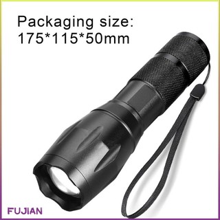 Flashlight Ultra Bright Led T6 Lamp Beads Waterproof Torch Zoomable 5 Lighting Modes Multi-Function Usb Searchlight [B/8]