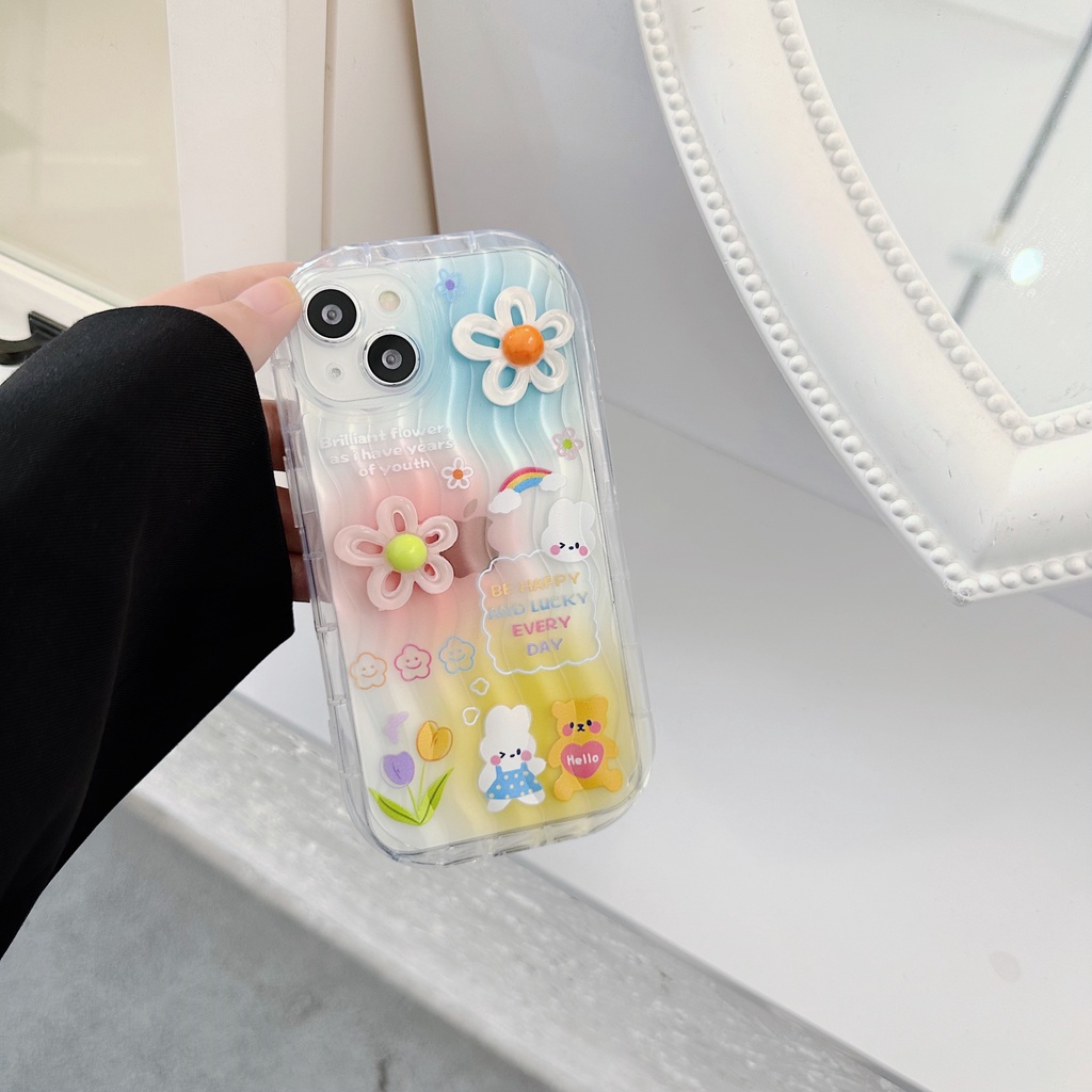 Ốp Điện Thoại TPU Dẻo Trong Suốt Họa Tiết Hoa Nhỏ Xinh Chống Sốc Cho iPhone 13 12 11 Pro Max 14 Plus