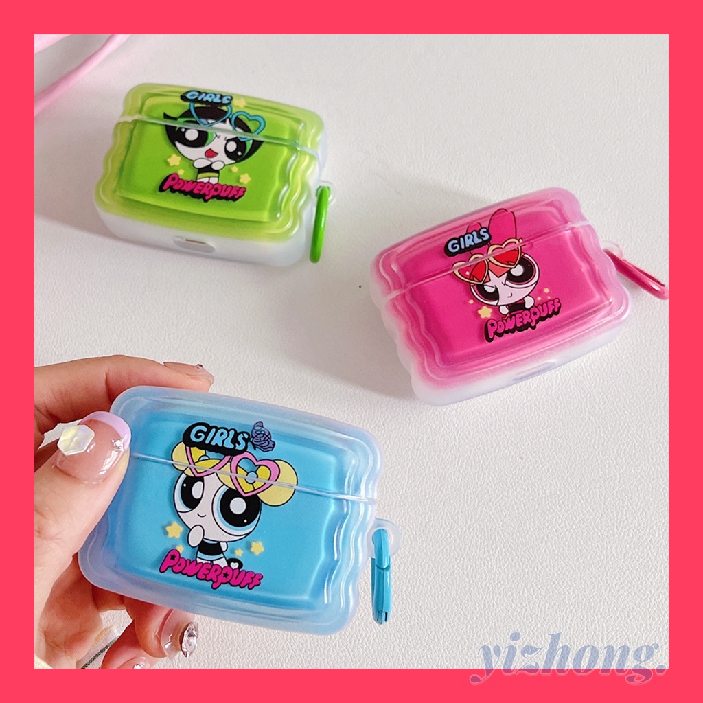 Vỏ Bảo Vệ Hộp Sạc Tai Nghe Airpods Pro 2 3 1 Bằng TPU Dẻo Họa Tiết Hoạt Hình Powerpuff Girls Dễ Thương Chống Trầy / Sốc
