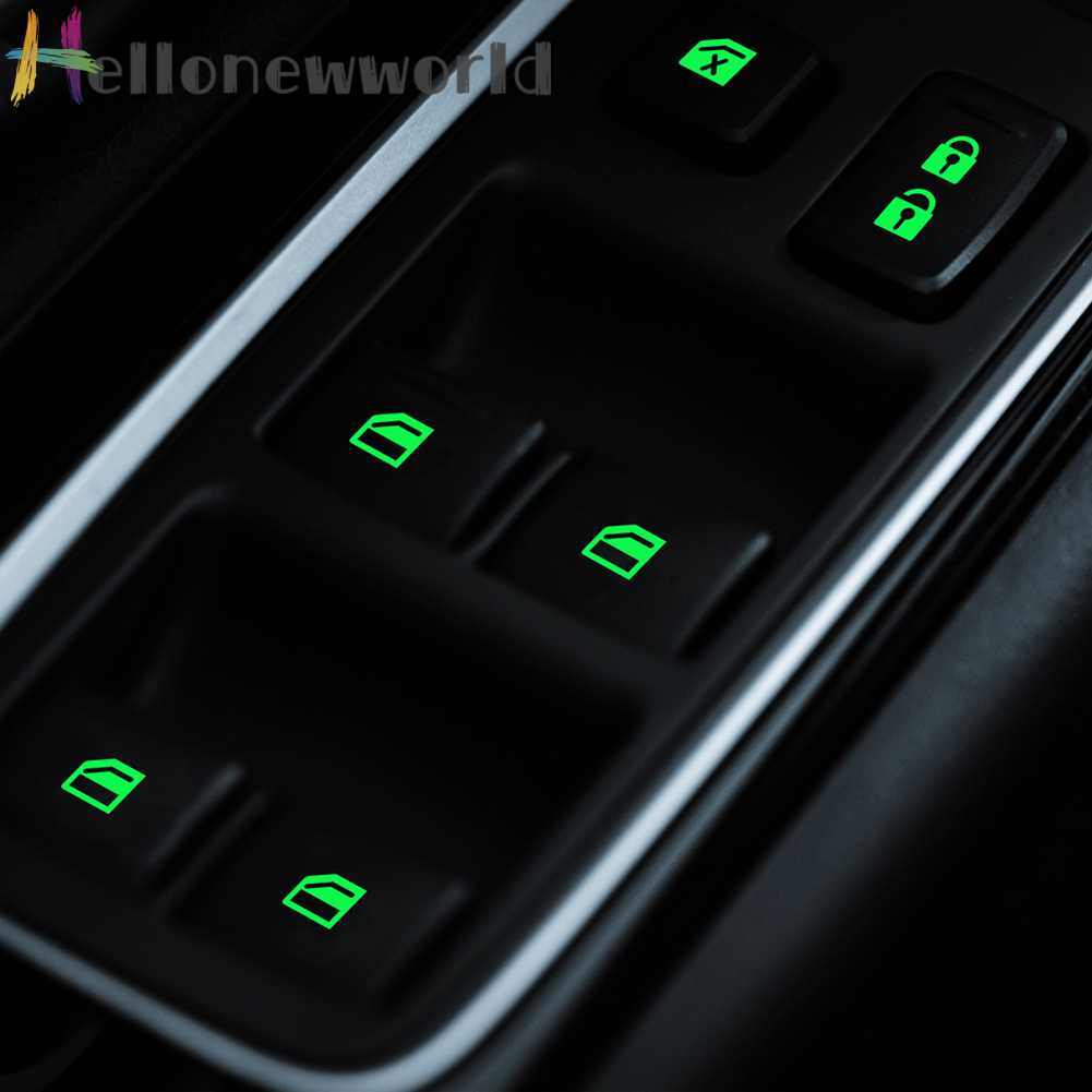 Miếng Dán Nút Điều Khiển Nâng Cửa Sổ Xe Hơi Màu Dạ Quang