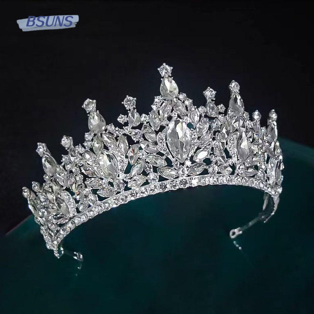 Bsuns Lớn|Vương Miện Đính Đá Phong Cách Vintage Cho Nữ|Vương Miện Đội Đầu Kiểu Dáng Dễ Thương Xinh Xắn