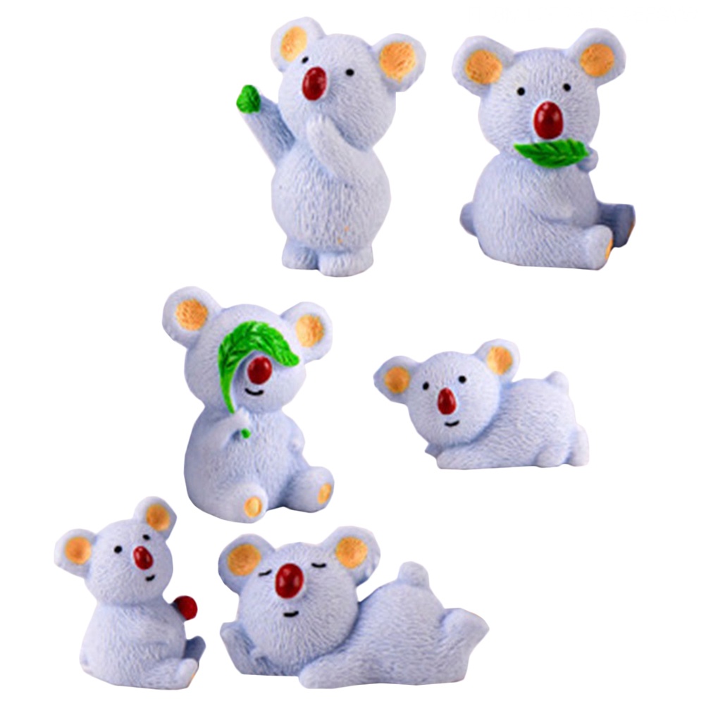 Set 6 Mô Hình Gấu Koala Bằng Nhựa Kích Thước 3.7X2.6CM Dùng Để Trang Trí