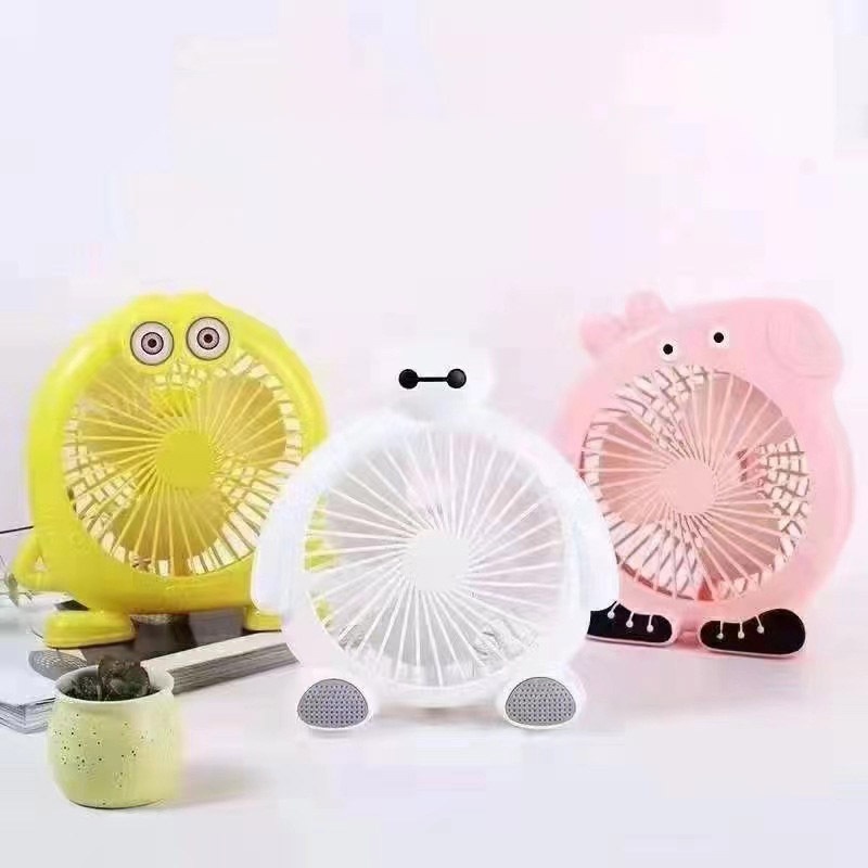 JJT Quạt điện mini để bàn hình hoạt hình tiết kiệm năng lượng