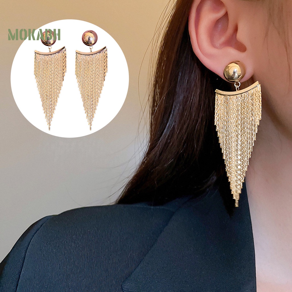 1 Đôi Bông Tai Tua Rua Dáng Dài Sang Trọng Thời Trang