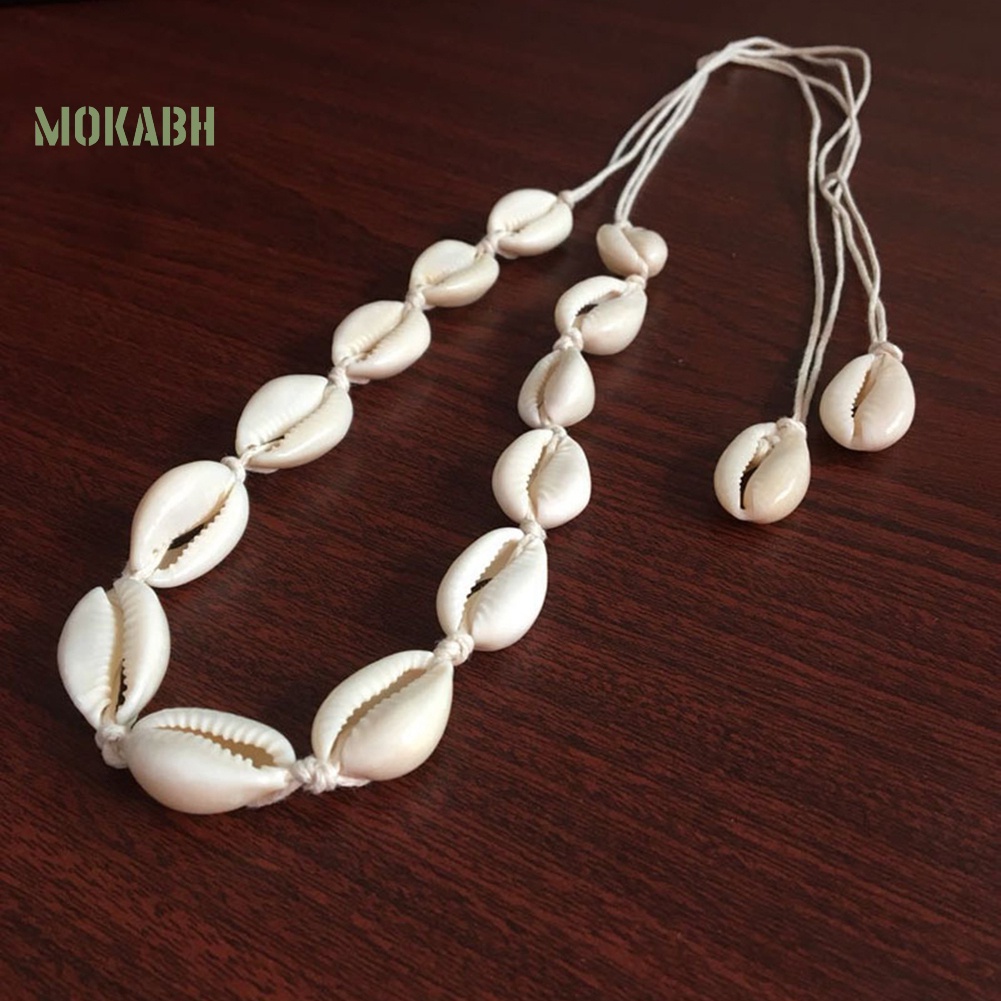 [Hot] Vòng Cổ Dệt Tay Mặt Vỏ Sò Biển Hawaii Cho Nữ