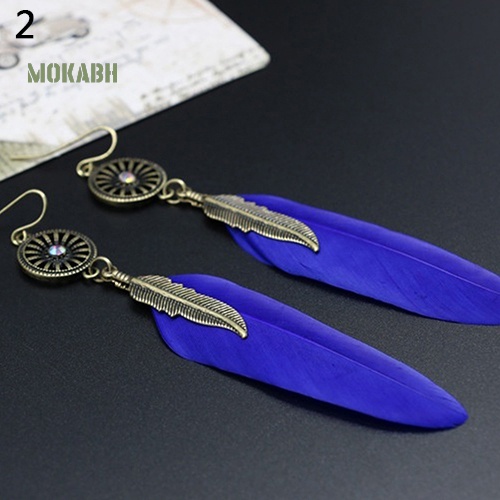 Bông Tai HợP Kim HìNh BáNh Xe ĐíNh Lông Vũ Xinh XắN