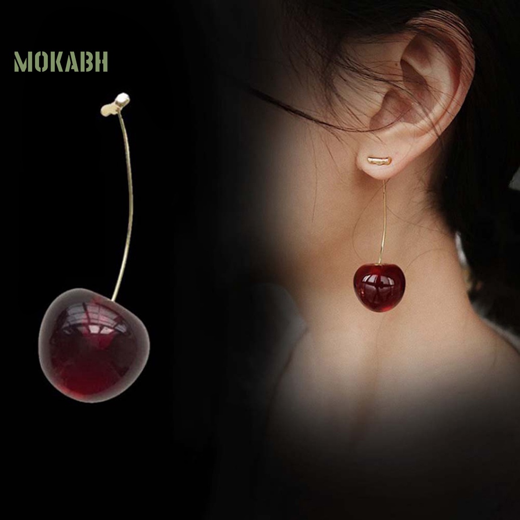Bông Tai Hình Trái Cherry Bằng Hợp Kim Tinh Tế Thời Trang