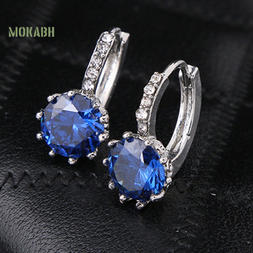 Khuyên Tai Tròn Đính Đá Zircon Thời Trang Cho Nữ