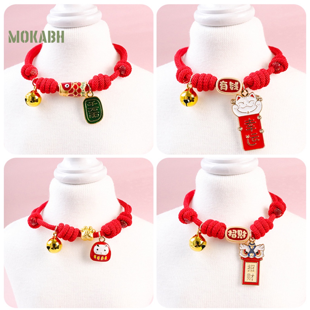 Vòng Cổ Có Thể Điều Chỉnh Họa Tiết Hoạt Hình Trang Trí Năm Mới 2022 Cho Mèo