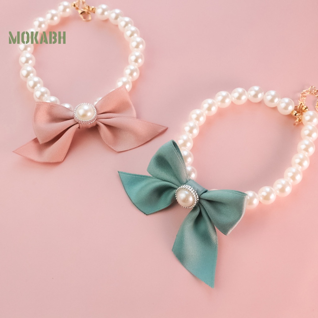 [Hot] Vòng Cổ Resin Đính Ngọc Trai Giả Màu Sắc Tươi Sáng Có Khóa Càng Cua Không Dị Ứng Dễ Mặc Độc Đáo Quyến Rũ Cho Thú Cưng