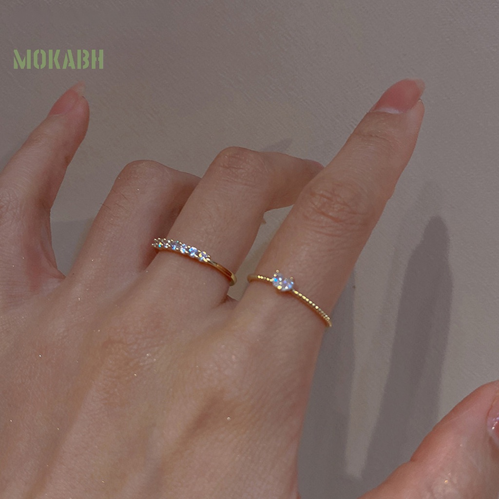 Nhẫn Hình Trái Tim Đính Đá Sang Trọng Cho Nữ