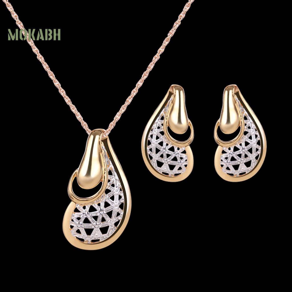 1 Set Vòng cổ Và Bông Tai Mạ Điện Thiết Kế Độc Đáo Thời Trang