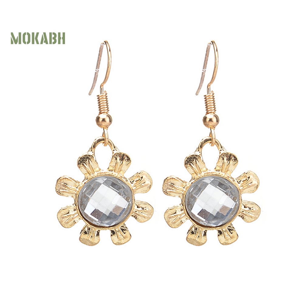 Bộ Vòng cổ + Bông Tai Đính Đá Hình Hoa Lá Rỗng Thời Trang Cho Nữ