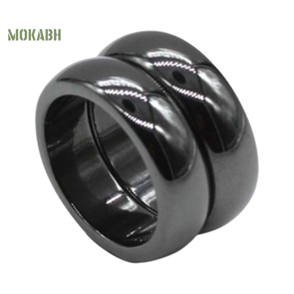 Nhẫn Đá Hematite Bản Rộng 6mm Thiết Kế Đơn Giản Thời Trang Cho Nam Và Nữ