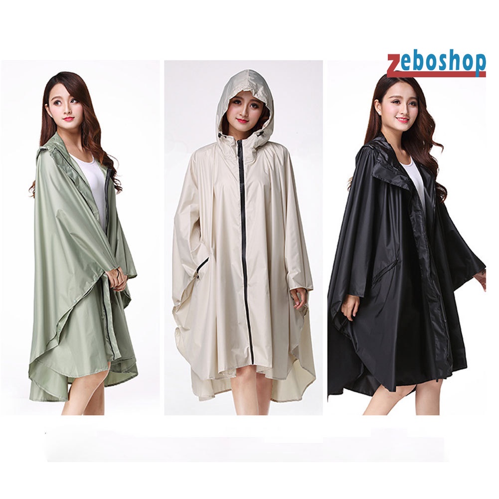 Áo Mưa Dáng Dài Có Mũ Trùm Chống Thấm Nước Tiện Dụng Cho Nữ