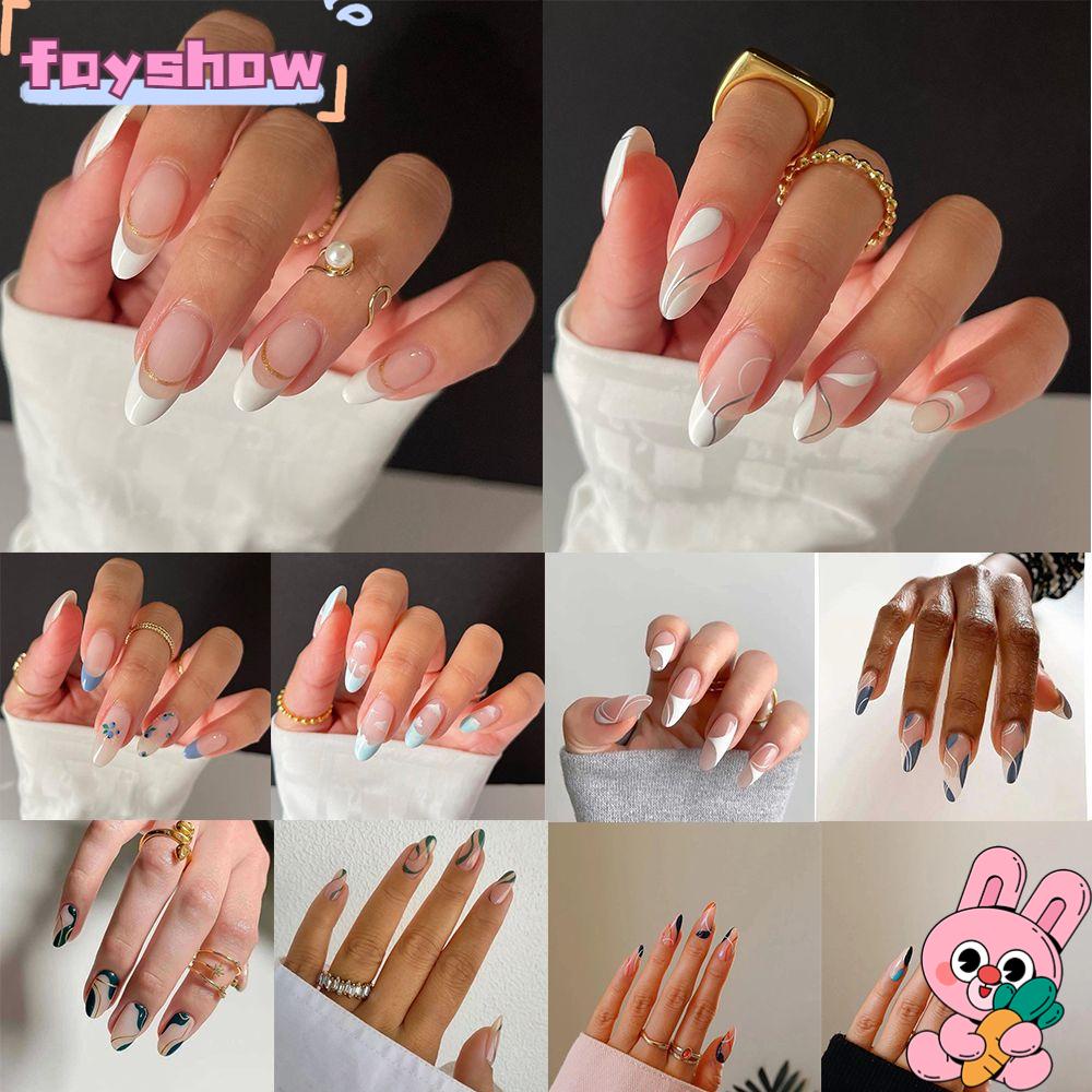 Hộp 24 Móng Tay Giả Che Phủ Toàn Diện Phong Cách Pháp