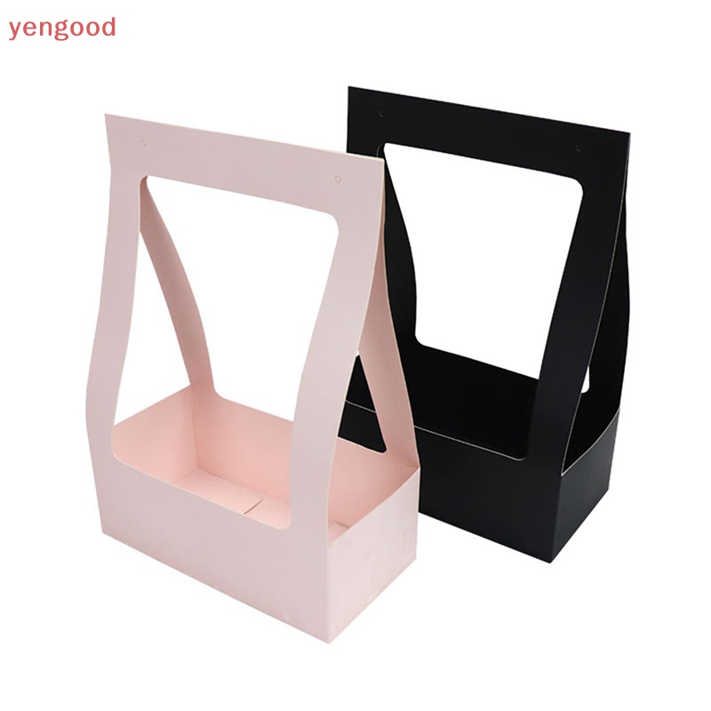 (YGD) Hộp carton Kraft Hai Mặt Đựng Bó Hoa Cầm Tay Sáng Tạo Chống Nước Có Tay Cầm Làm Quà Tặng Lễ Tình Nhân