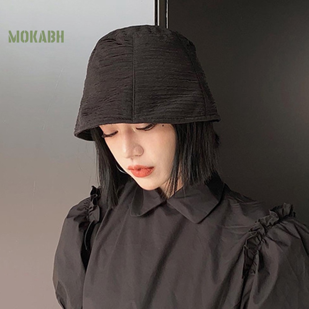 Nón Tai Bèo Vành Ngắn Xếp Ly Màu Trơn Thời Trang Mùa Hè Cho Nữ