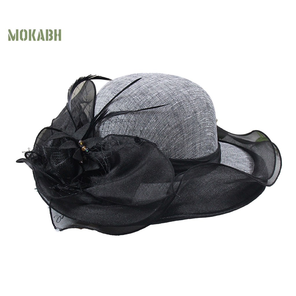 Nón Rộng Vành Chống Tia UV Thoáng Khí Siêu Nhẹ Họa Tiết Lông Vũ Thời Trang Đi Biển Mùa Hè Cho Nữ