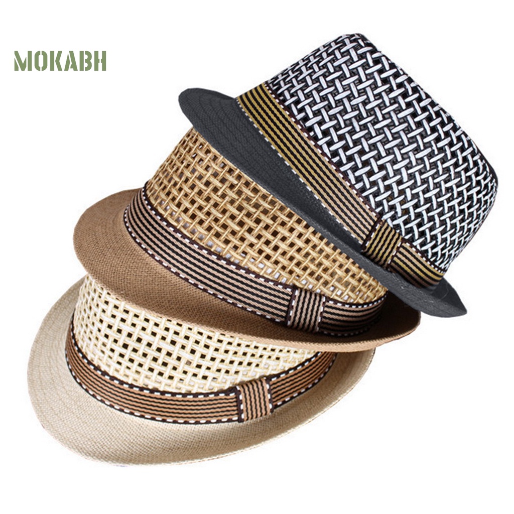 Nón Jazz Thoáng Khí Chống Tia UV Màu Sắc Tương Phản Phong Cách Cổ Điển Thời Trang Cho Nam Và Nữ