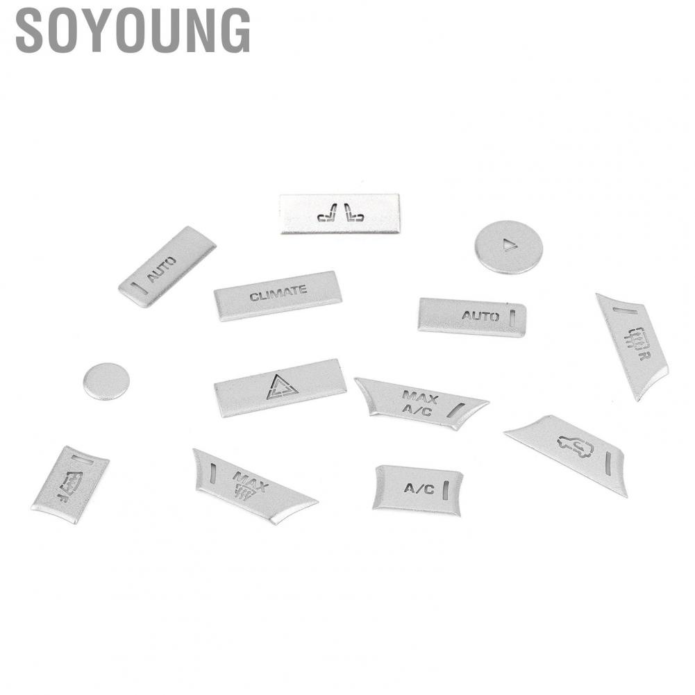 Soyoung 13Pcs Silver AC Button  Air Condition Control Cover Trim Fit for Range Rover Sport 2014 2015 2016 2017 Car Interior
