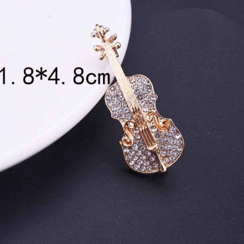 Ghim Cài Áo Hình Đàn Violin Đính Đá Phong Cách Thời Trang Hàn Quốc