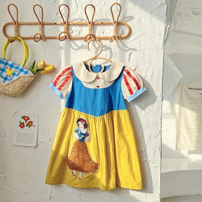 (10-20kg) Váy thô công chúa Bạch Tuyết cho bé gái diện hè, đi du lịch, đi chơi