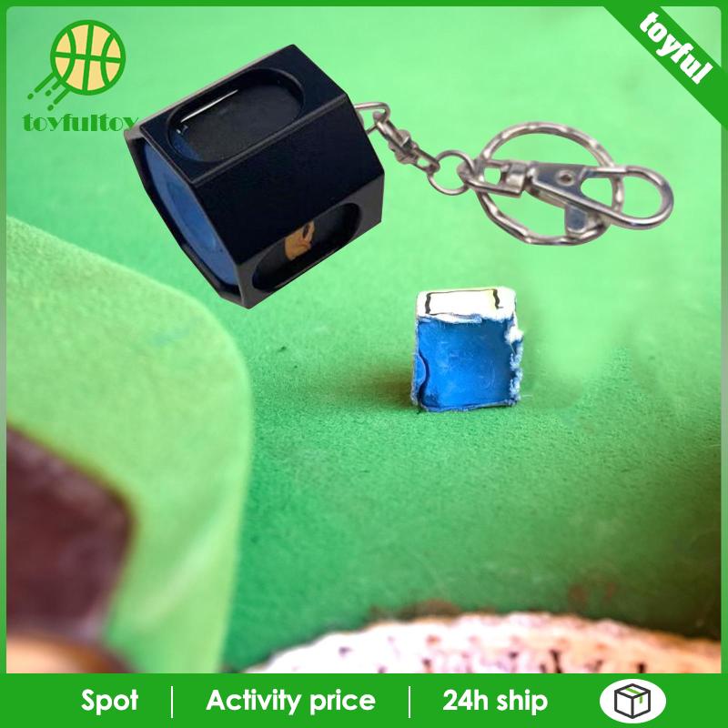 Hộp Đựng Phấn Dạng Cây Cơ Bida Bằng Kim Loại Gọn Nhẹ Kèm Móc Khóa Ốp