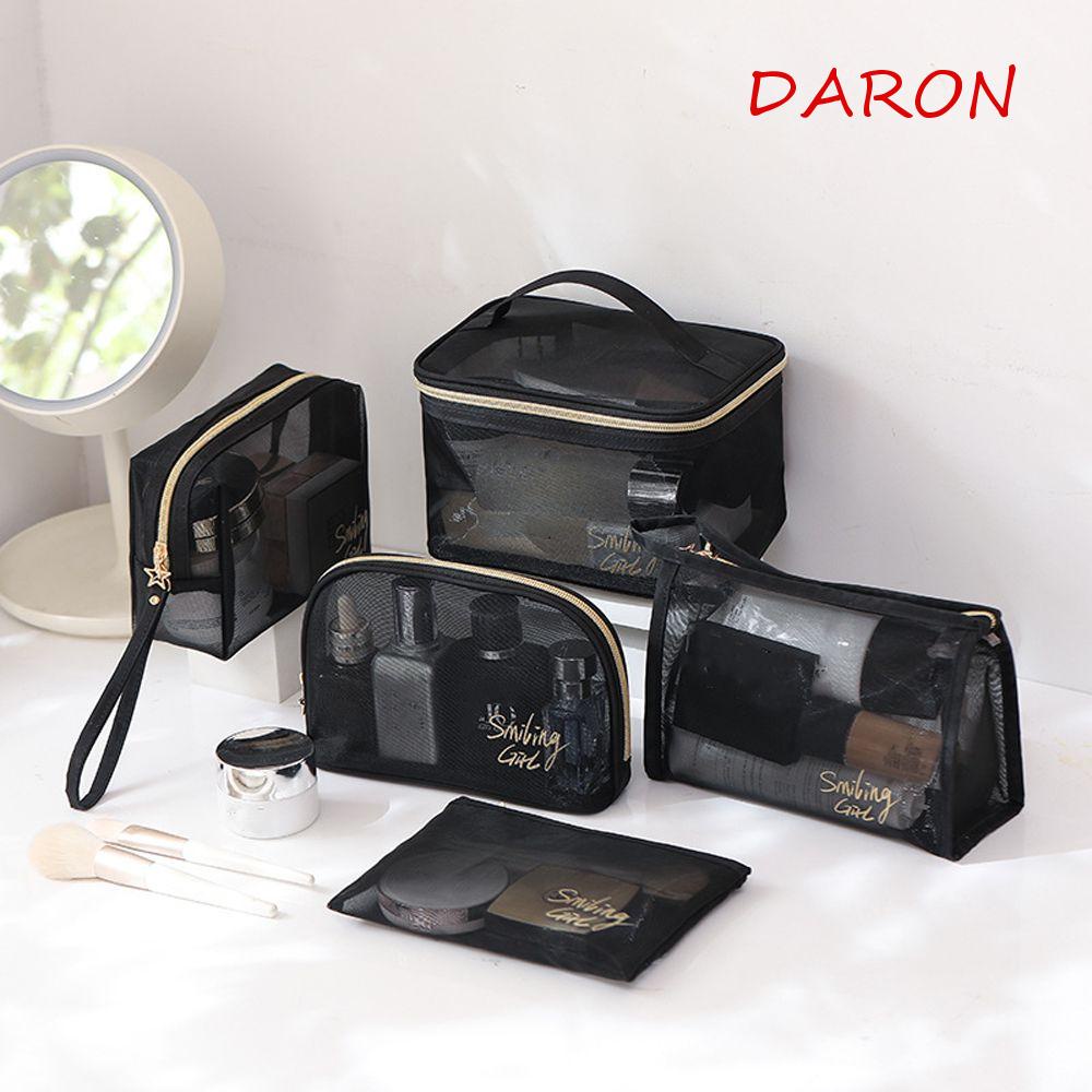 Túi Lưới Đựng Mỹ Phẩm Cỡ Lớn Màu Đen Tiện Dụng Cho Nữ