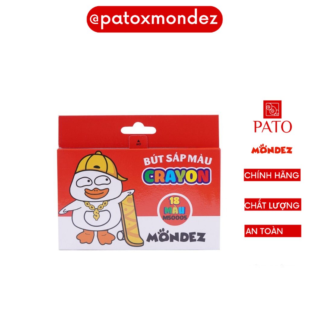 Hộp Sáp 18 Màu MONDEZ, Màu Tươi Sáng, Chất Liệu Bám Giấy Tốt, Dễ Dàng Rửa Sạch, An Toàn Phù Hợp Cho Bé M50005