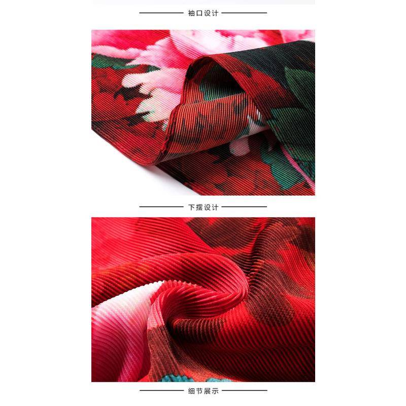 Đầm Dáng Rộng Xếp Ly In Họa Tiết Hoa Phong Cách Dân Tộc Thời Trang Mùa Xuân 2023 Dành Cho Nữ