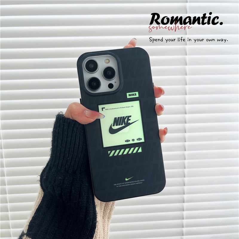 Hoạt Hình Ốp Điện Thoại Mềm Hai Lớp Mạ Nike Cho iphone15 15pro 15promax 14promax 14 14pro 13 13pro 13pm 12 11