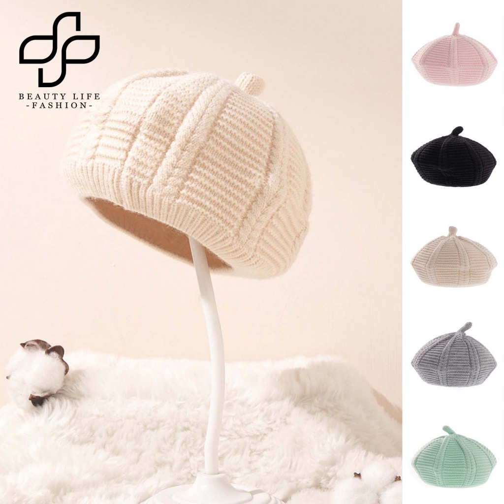 Nón Đội Hằng Ngày Thoáng Khí Chống Lạnh Màu Trơn Giữ Ấm Cho Bé