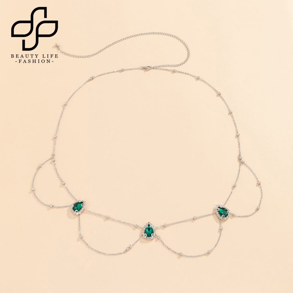 1 Bộ Dây Đeo Hông Đính Đá Hình Giọt Nước Trang Trí Thời Trang